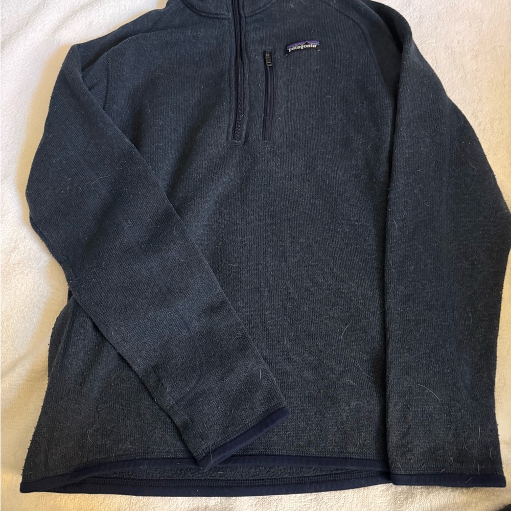 Patagonia Men's Dark Blue Zip-Up Sweater